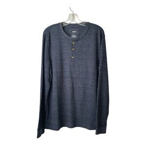 NWOT Sonoma Men’s Supersoft Thermal Henley Shirt/Tee Dark Blue Long Sleeve Sz L